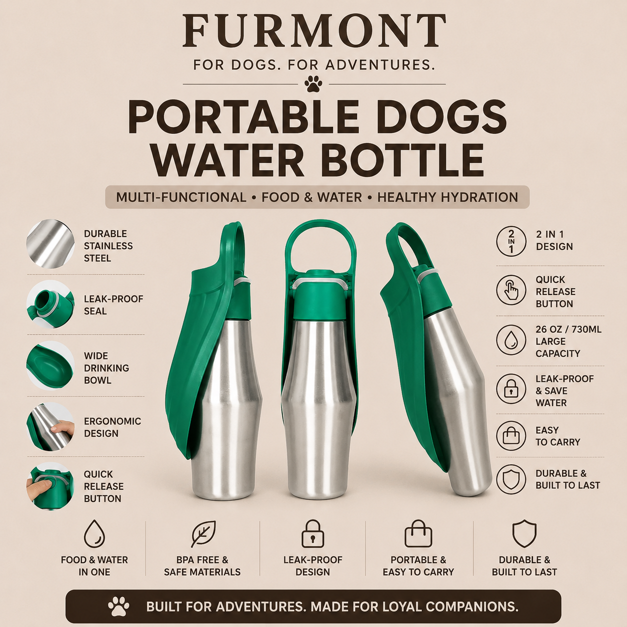 Adventure Travel Water Bottle