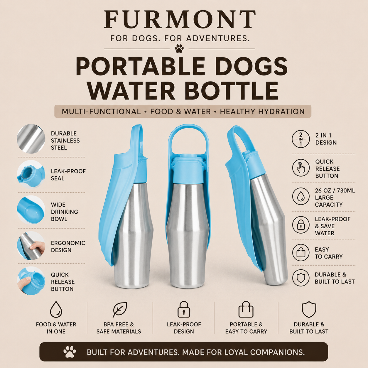 Adventure Travel Water Bottle
