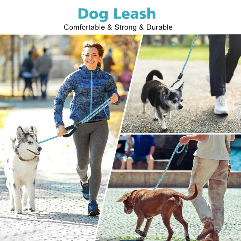 Furmont dog leash in use with different dogs, shown strong, comfortable and durable outdoors